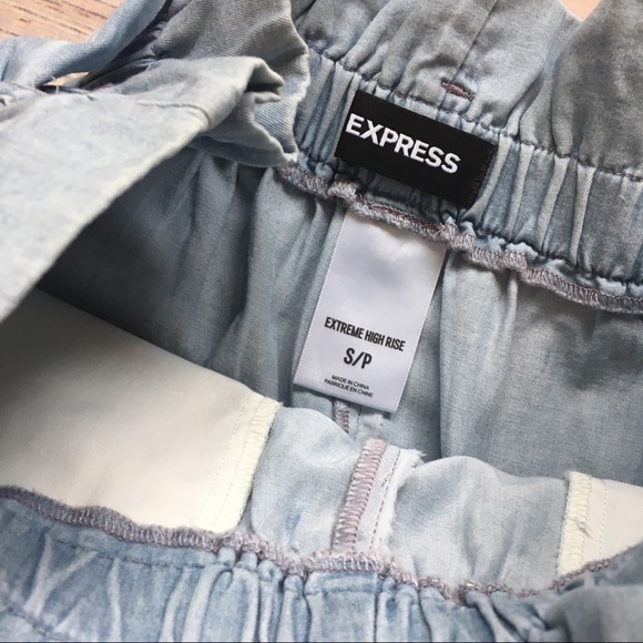 Express • High Waisted Light Blue Shorts - Picture 4 of 5